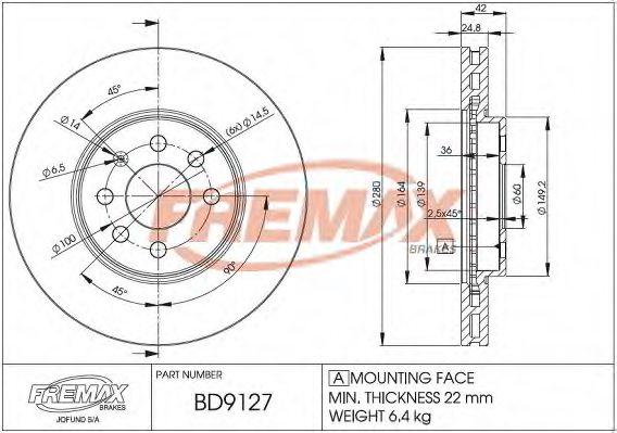 FREMAX BD-9127 Brake Disc